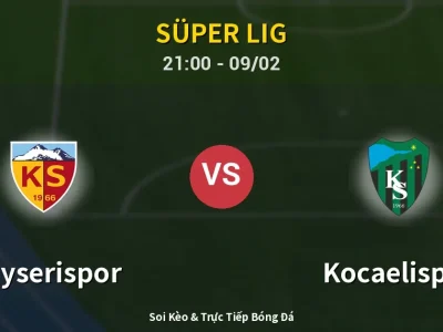 🔴 Trực Tiếp: Kayserispor 0-0 Kocaelispor – Link Xem Süper Lig (Full HD)