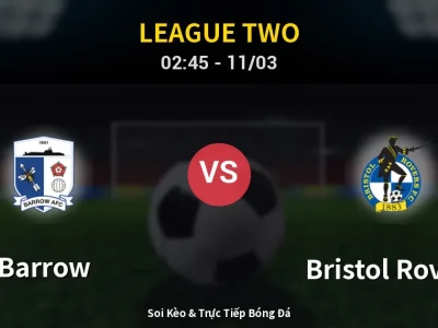 Kết Quả: Barrow 0-2 Bristol Rovers – Highlight & Bàn Thắng | League Two