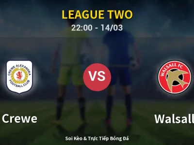 🔴 Trực Tiếp: Crewe 0-1 Walsall – Link Xem League Two (Full HD)