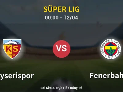 Kết Quả: Kayserispor 0-4 Fenerbahçe – Highlight & Bàn Thắng | Süper Lig