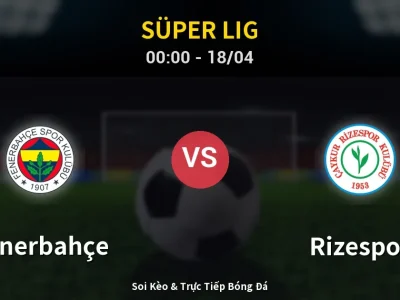 🔴 Trực Tiếp: Fenerbahçe 0-0 Rizespor – Link Xem Süper Lig (Full HD)