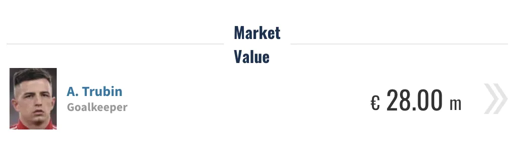 Giá trị chuyển nhượng và thông tin Anatoliy Trubin